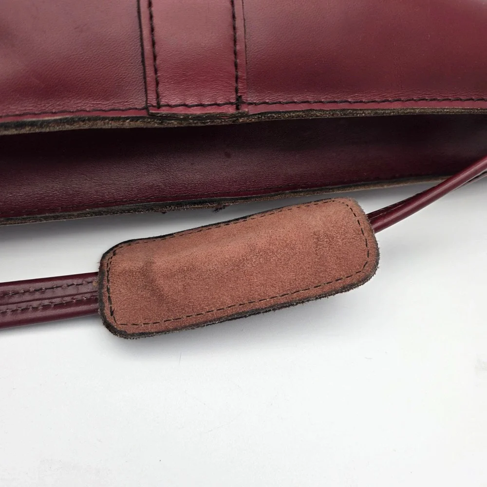 Maximillian Top Grain Cowhide Leather Laptop Bag Briefcase Burgundy Vintage